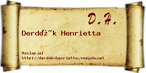 Derdák Henrietta névjegykártya