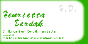 henrietta derdak business card